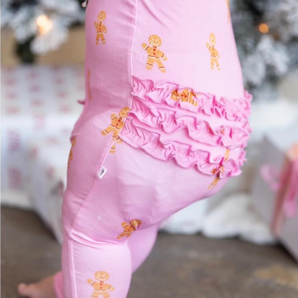Talulah Pink Ruffle Gingerbread Onesie - Picture 2 of 5